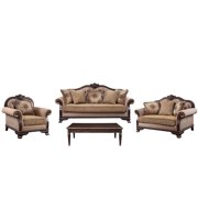 Classic Tan Fabric 4pcs Living Room Set by Acme Chateau De Ville 58265-4pcs