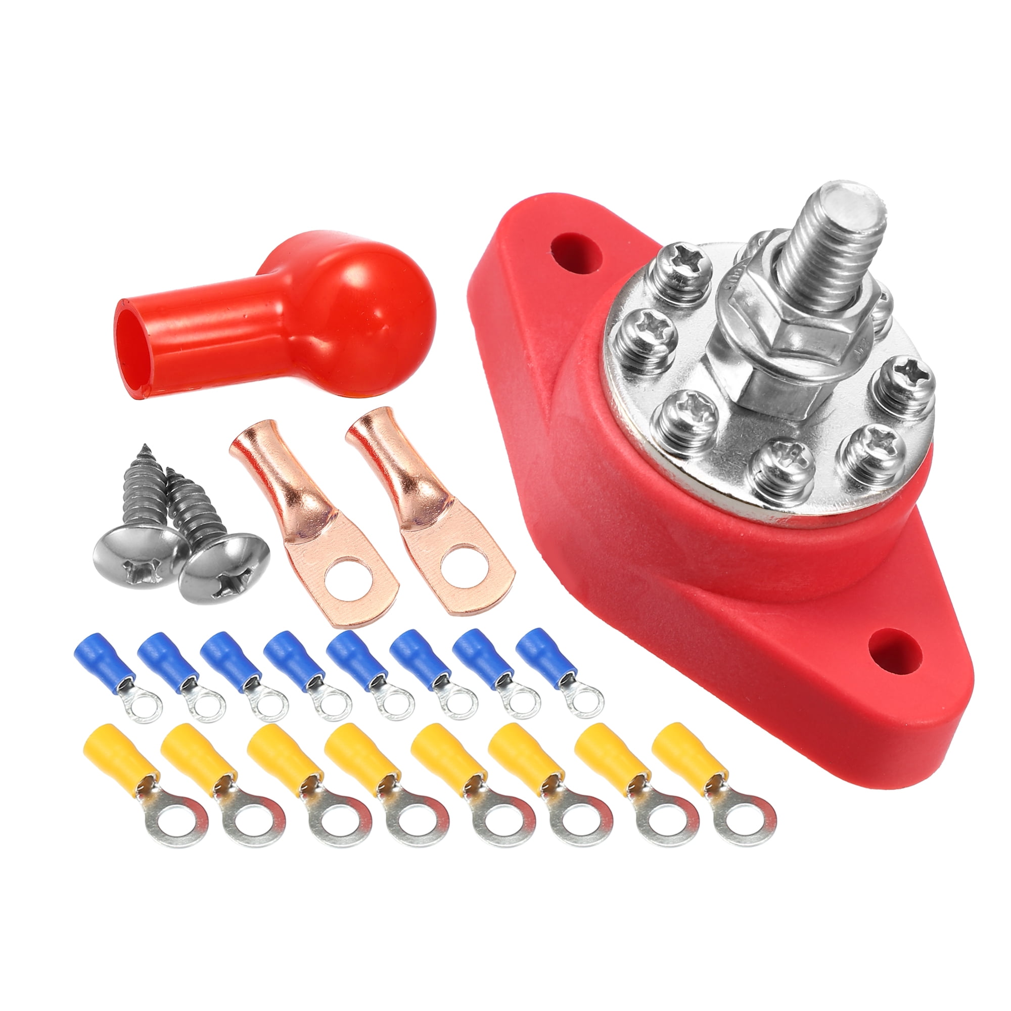 1 Set 3/8" Power Distribution Block 8 Point Bus Bar 18 Screws Terminal