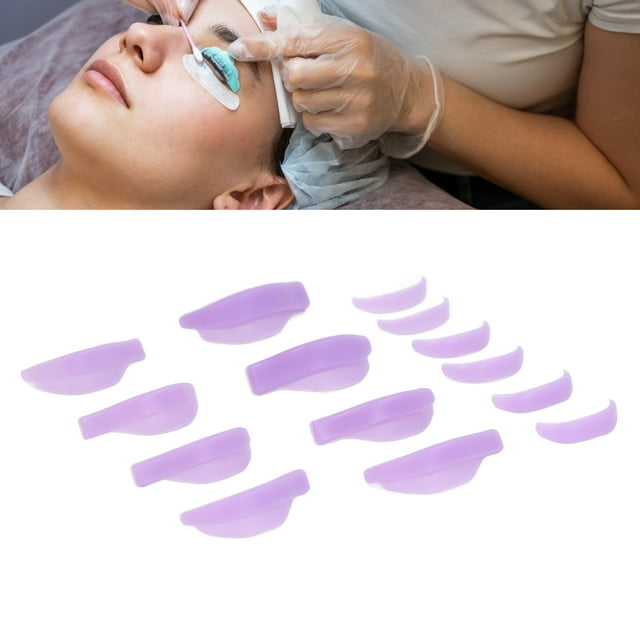 Eyelash Lift Pads, Lash Lift Rods Reusable Soft 7 Different Size Silicone for Individuals Purple,Pink,Green
