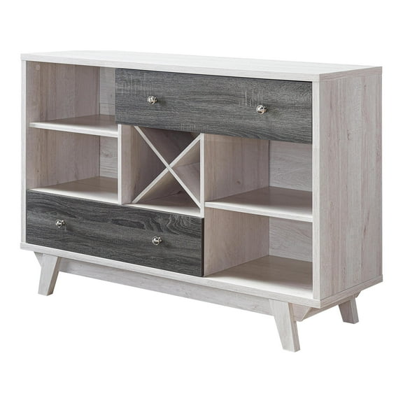 Furniture of America Tannery Wood Multi-Storage Buffet in Distressed Gray