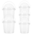 thumbnail image 2 of Miangastore 5pcs Small Clear Bucket with Lid Food Safe Bucket Popcorn Ice Cream Bucket 750ml, 2 of 9