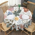 thumbnail image 3 of Pioneer Flower Floral Print Pattern Round Tablecloth 60"x60",Wrinkle Wipeable Table Cloth for Kitchen Dining Room Picnic Patio Party, 3 of 6