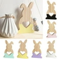 thumbnail image 2 of Lovely Hollow Heart Wooden Rabbit Art Craft Children Gift Home Office Decor, 2 of 8