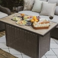 thumbnail image 5 of Nuu Garden Outdoor 43 Inch 50,000 BTU Propane Gas Fire Pit Table, Ceramic Tabletop Outdoor Fire Pit Table with Lid,Glass Fire Pit Wind Guard,Cover and Glass Beads, Dark Brown, 5 of 10