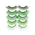 thumbnail image 1 of Pestañas postizas de colores Pestañas postizas de visón sintético 3D Herramientas de maquillaje para fiestas de Halloween esponjosas 17-20 mm 5 pares Paquete de pestañas rosas coloridas (verde), 1 of 1