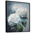 thumbnail image 2 of Designart "White Hydrangea Hues" Floral Floater Framed Canvas Print, 2 of 7