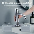 thumbnail image 4 of Kitchen 1 or 3 Hole Sink Faucet with Pull Down Sprayer, Bar Sink Faucet Stainless Steel Single Handle Faucet for Farmhouse Camper Laundry Bar, 4 of 9
