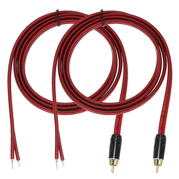 Uxcell 2 Pcs Gold Plated RCA Cable, 4.9ft (1.5 Meter) RCA to Bare Wire Open End Audio Cable, RCA Extension Cable for Guitar, Speakers, Audio Equipment