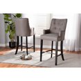 thumbnail image 6 of Baxton Studio Aldon Modern and Contemporary Grey Fabric Upholstered and Dark Brown Finished Wood 2-Piece Bar Stool Set, 6 of 7