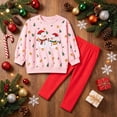thumbnail image 2 of yboeqw Toddler Baby Girl Clothing 2T 3T 4T 5T 6T 7T Chrismas Long Sleeve Crewneck Sweatshirt Tops and Stretch Pants Kids Fall Winter Outfit Set,Size 5 Years, 2 of 5