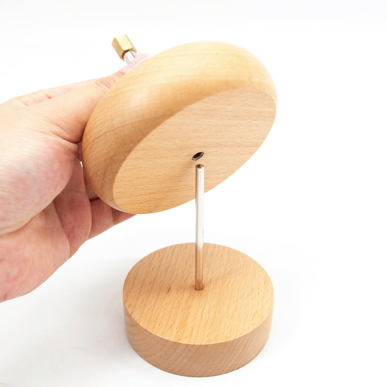 CALIDAKA Wooden Bead Spinner Spin Bead Loader Spin Beading Bowl for Jewelry  Making,Bead Spinner Holder with 2 Beading Needles for Craft Stringing
