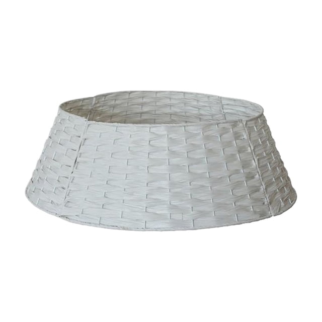 Langgg Naturally Designed Christmas Tree Base Crafted Water Hyacinth Woven Patterns Easy white medium size
