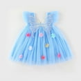 thumbnail image 5 of ZOSOED Toddler Girls Summer Dress Puffy Tulle Skirt Sleeveless Suspender Floral Casual Dress Size 3-4 Years, 5 of 8