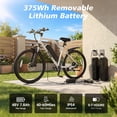 thumbnail image 5 of Electric Mountain Bicycle, 26" Tire E-Bike for Adults, 750W Peak Motor, 48V 7.8Ah Removable Battery, 7-Speed, UL2849, Front Suspension, White, 5 of 10