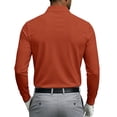 thumbnail image 5 of Resicozy Mens Polo Shirt Long Sleeve Athletic Solid Color Collar Golf Shrit Saffron 3XL, 5 of 8