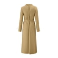 thumbnail image 4 of Gvmfive Women's Juniors Stand Collar Long Sleeve Belted Solid Casual Midi Dress, 4 of 5