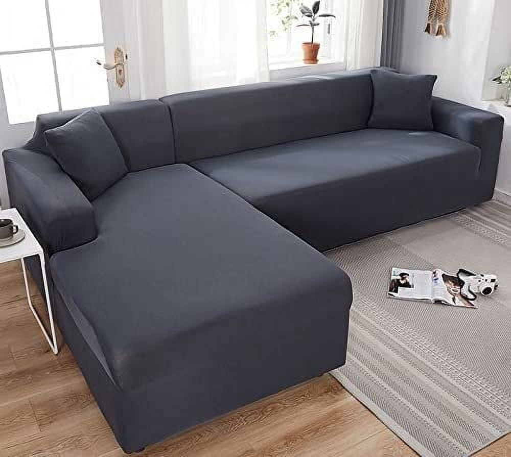 XINQIHANG Super Stretch Sectional Couch Covers, L-Shaped Sofa Covers Softness Furniture Slipcovers Non Slip Pets Dogs Furniture Protector (Color : E, Size : 2 Seater(57in-72in))