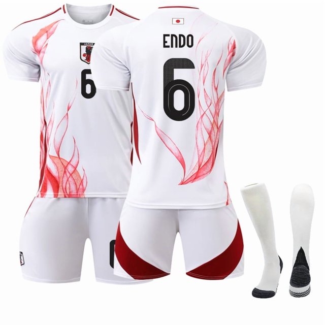 2425 Japan Away Soccer Uniform No. 6 Endo Children'S Adult Copy Player Name Sports Jersey -3XL