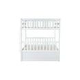 thumbnail image 2 of Full Over Full Bunk Bed w/ Trundle, White Rubber Wood, Ladder &amp; Guardrails, Converts to 2 Beds, Bedroom Furniture, American Design, Space-Saving, 2 of 22