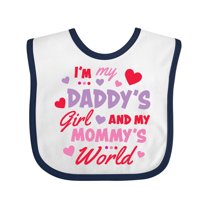 Inktastic Valentine's Day I'm My Daddy's Girl and My Mommy's World Girls Baby Bib