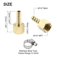 thumbnail image 2 of 2pack Brass Barb Fittings, 1/4" Barb x 1/4" NPT Female with Clamps for Water Fuel Air, Mechanical Devices, 2 of 6