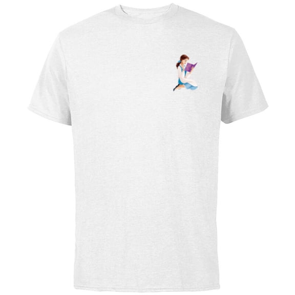 Disney Princess Belle Small Print - Short Sleeve Cotton T-Shirt for Adults - Customized-White