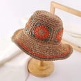 thumbnail image 2 of CoCopeaunts Summer Straw Bucket Hat for Women Outdoor Travel Sunscreen Flower Crochet Knitting Foldable Ladies Fisherman Hat, 2 of 8