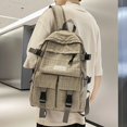 thumbnail image 5 of 1pc Simple Solid Color Backpack, Men's Simple And Versatile Large Capacity Computer Travel Backpack, Junior High School Student High School College Student Schoolbag, 5 of 5