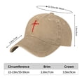 thumbnail image 4 of Red Christian Cross Of Nails Unisex Adult Washed Denim Cotton Sport Outdoor Baseball Cap Adjustable Cowboy Baseball Hat, 4 of 5