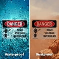 thumbnail image 5 of (2 Pack) High Voltage Overhead OSHA Danger Sign 14 Inch X 10 Inch Vinyl Label Decal Sticker Weather Resistant, UV Protected for Workplace, Business, and Construction Site, Made in the, 5 of 7