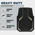 thumbnail image 2 of BAN   Heavy Duty Rubber Floor Mats, Gray Aluminum Film Car Mats Set, Front and Rear Car Mats with Anti-Slip Backing, All Weather Protection, Trim-to-Fit for Automotive SUV, Sedan, Van, 2 of 15