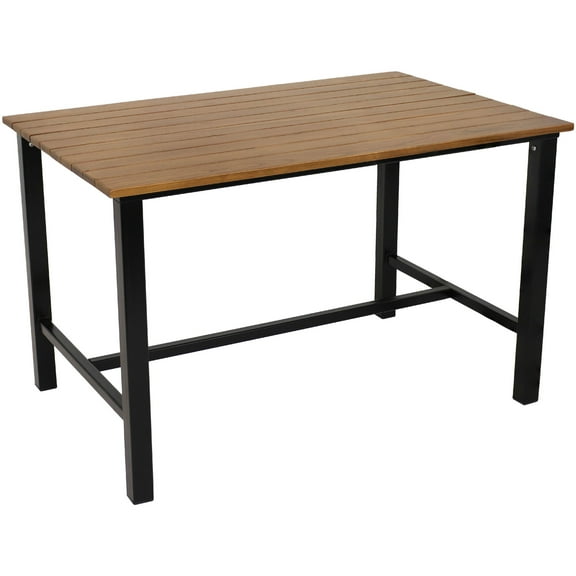 Sunnydaze 31.25" European Chestnut Outdoor Dining Table