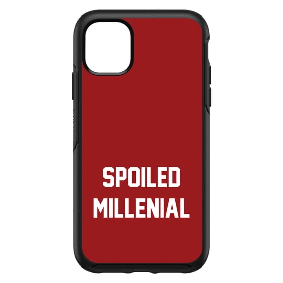 DistinctInk Custom SKIN / DECAL compatible with OtterBox Symmetry for iPhone 11 (6.1" Screen) - Spoiled Millenial - Red & White