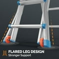 thumbnail image 5 of LUISLADDERS Ladder, A Frame 5 Step Ladder Telescoping Ladder, 19 Ft Reach Height Muti Position Folding Ladder Flared Leg & Wheels Design, 330 lbs Capacity Extension Ladder for Household Outdoor Work, 5 of 8