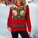 thumbnail image 1 of Pntutb Blusa con capucha de manga larga con estampado navideño divertido informal para mujer Tops para parejas Liquidación Pntutb Pntutb-4501, 1 of 5