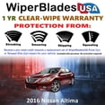 thumbnail image 2 of 2016 Nissan Altima Beam Wiper Blades Wipers w/1yr Warranty (Set of 2) (WiperBladesUSA), 2 of 5