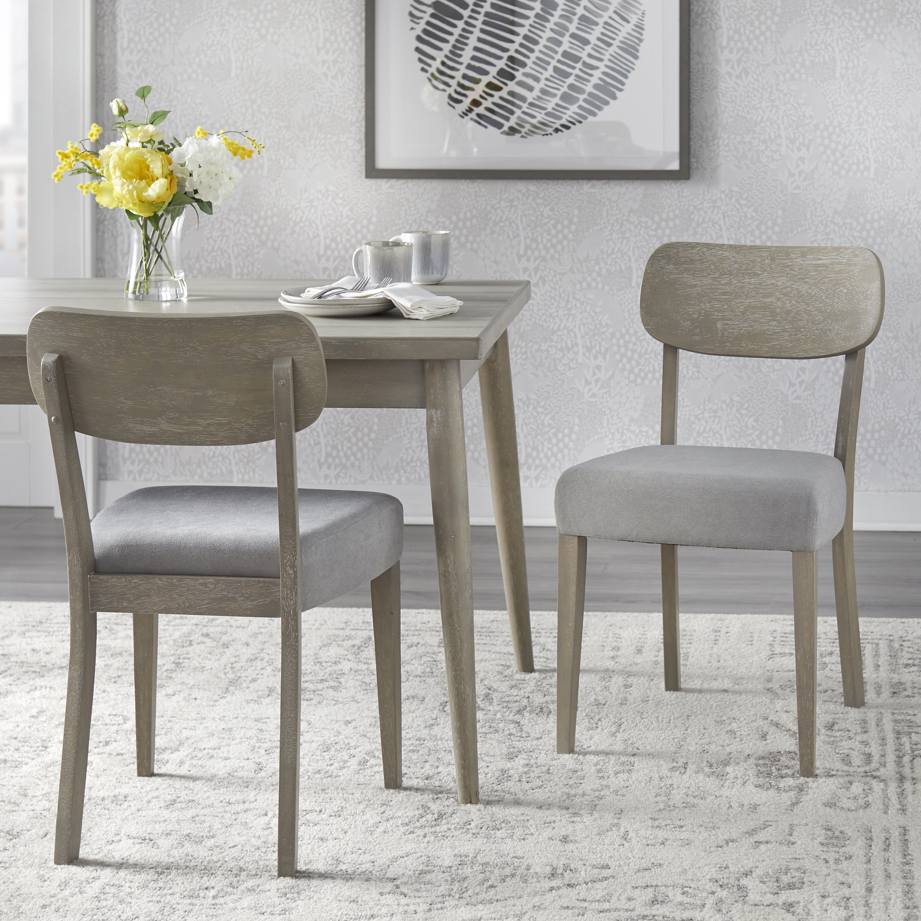 TMS Glendale Dining Chair, Set of 2, Light Gray