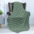 thumbnail image 4 of Hunter Green Soft Flannel Fleece Throw Blanket, Checkered Pattern with Squares and Crossing Lines, Cozy Plush for Indoor and Outdoor Use, 60" x 80", Hunter Green Multicolor, by Ambesonne, 4 of 5