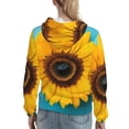 thumbnail image 7 of Honeii Golden Sunflower in Blue Pattern Womens Oversized Hoodies Long Sleeve Sweatshirts Pullover Fall Outfits with Pocket-X-Large, 7 of 7