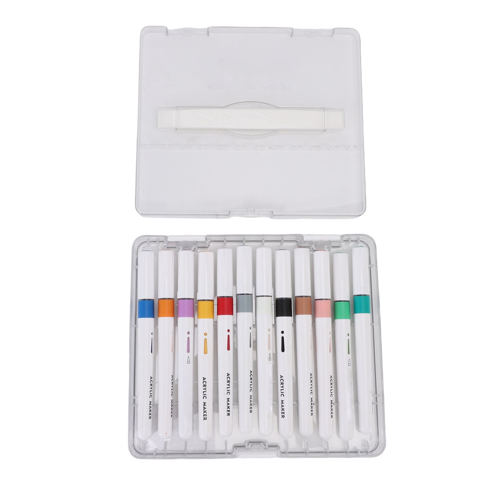 YAHHU 12 Colors Acrylic Paint Pen Set Direct Liquid Tip Art Markers for Rock Glass Wood Ceramic Canvas Crafting Projects White Rod Durable Assorted Multicolor
