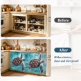 thumbnail image 4 of Coastal Sea Turtle Cabinet Curtain 35"Wx35"L,Dustproof Under Sink Skirt with Self Adhesive Tape,Blue Nautical Summer Beach Vintage Cabinet Curtain Cover for Kitchen Sink,Bathroom Vanity,Laundry Room, 4 of 9