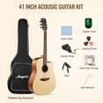 thumbnail image 5 of 41" Acoustic Guitar for Beginner Adult Teen Full Size Steel Acustica Guitarra with Gig Bag, Tuner, Strap, Strings, Picks, Capos, Cutaway, Right Hand, 5 of 7