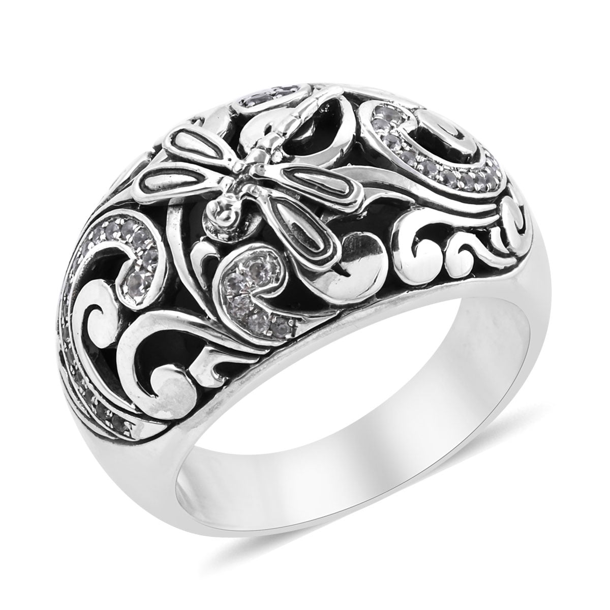 Shop LC 925 Sterling Silver Promise Ring Round White
