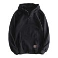 thumbnail image 1 of Lohuatrd - Sudadera con capucha para hombre, otoño e invierno, con cremallera decorativa, gruesa, de manga larga, holgada, con puños elásticos, cálida, con bolsillo grande, de longitud media, estilo, 1 of 7