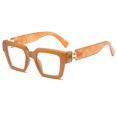 thumbnail image 3 of Hiking New Square Flat Mirror Simple Fashion Anti Blue Light Eyelasses Package Flower Ink Design Large Frame Glasses Female, 3 of 5