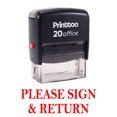 thumbnail image 1 of Printtoo PLEASE SIGN & RETURN Self Inking Rubber Stamp Office Stationary Stamp-Red, 1 of 1