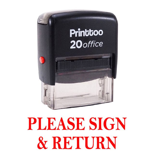 Printtoo PLEASE SIGN & RETURN Self Inking Rubber Stamp Office Stationary Stamp-Red