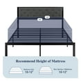 thumbnail image 6 of Allewie Queen Size Metal Platform Bed Frame with Diamond-Tufted Fabric Headboard, Dark Grey, 6 of 7