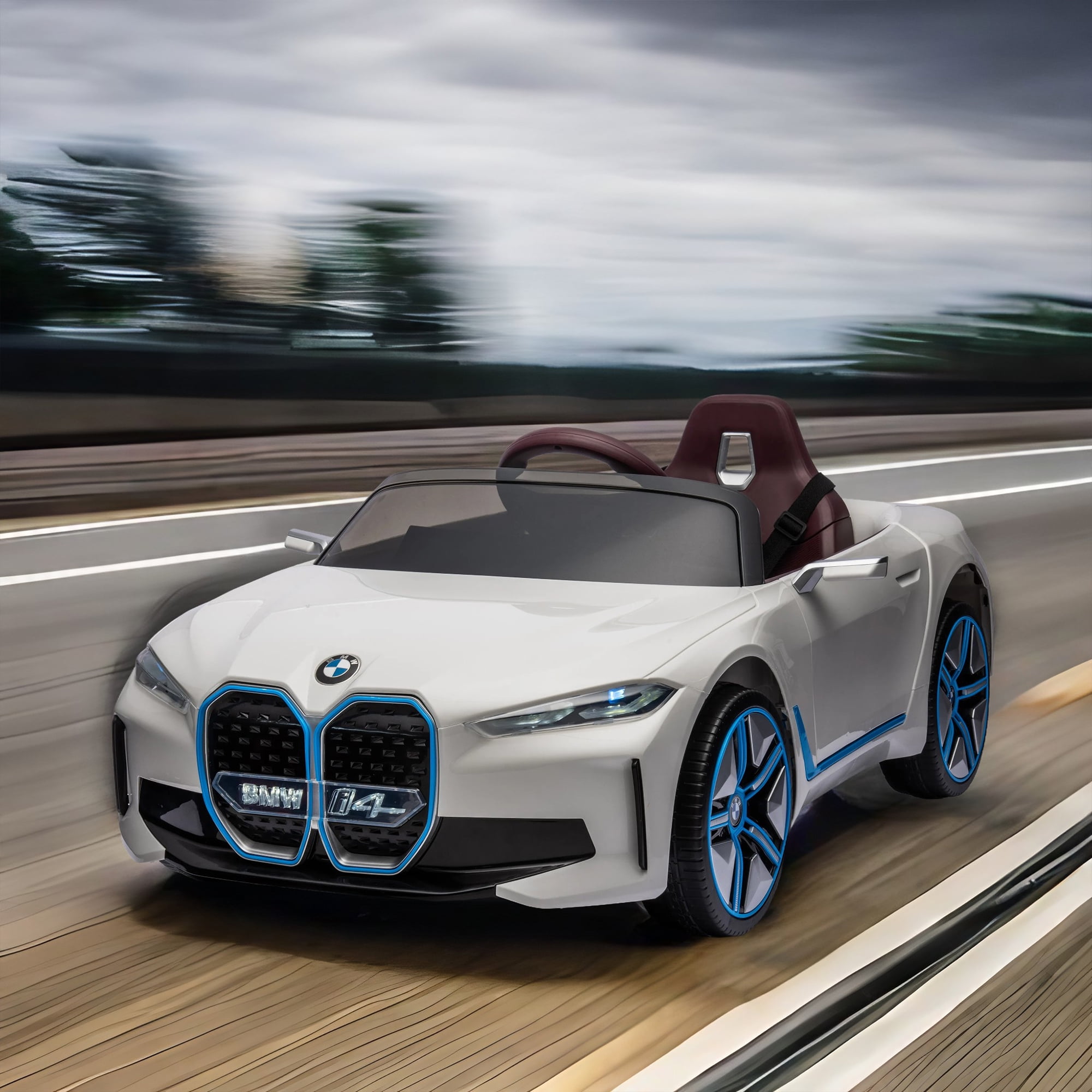 Resenkos Licensed BMW Electric Car for Kids, 12v Children Ride On Toy 2.4G with Parents Remote Control, Three Speed Adjustable, White