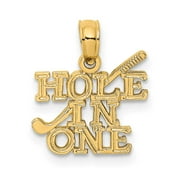 GOLDIA FJC Finejewelers 14k Yellow Gold Hole In One with Golf Club Charm